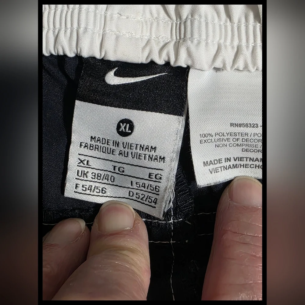Nike Swim Trunks, XL, Navy With White Pockets & Drawstring